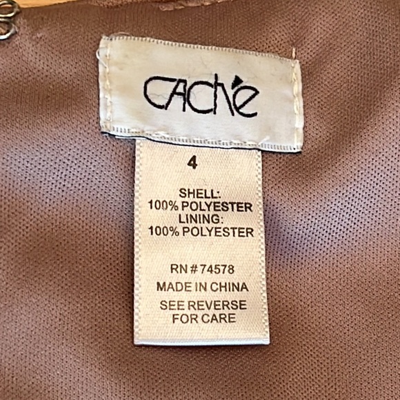 Cache Blush and Silver Sequin Geometric Design Event Cocktail Dress Sz 4 - Picture 15 of 17